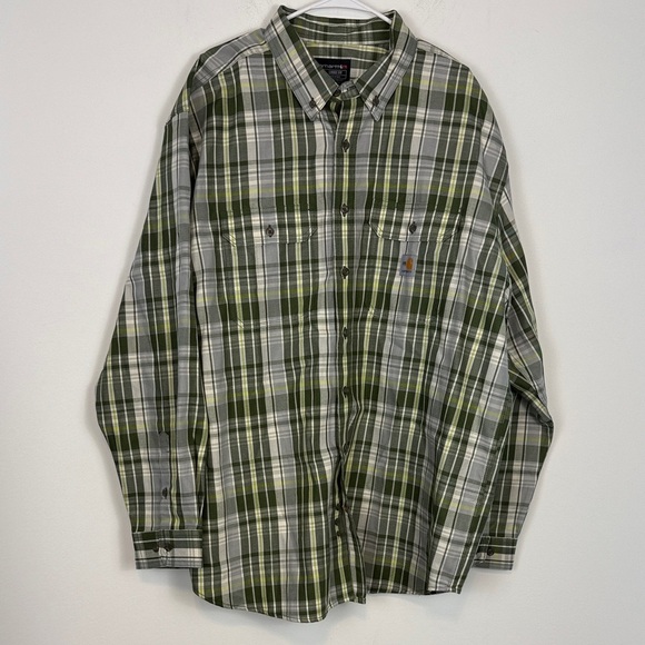 Carhartt Flame-Resistant Rugged Flex Loose Fit Long-Sleeve Plaid Shirt. Size 2X - Picture 1 of 13